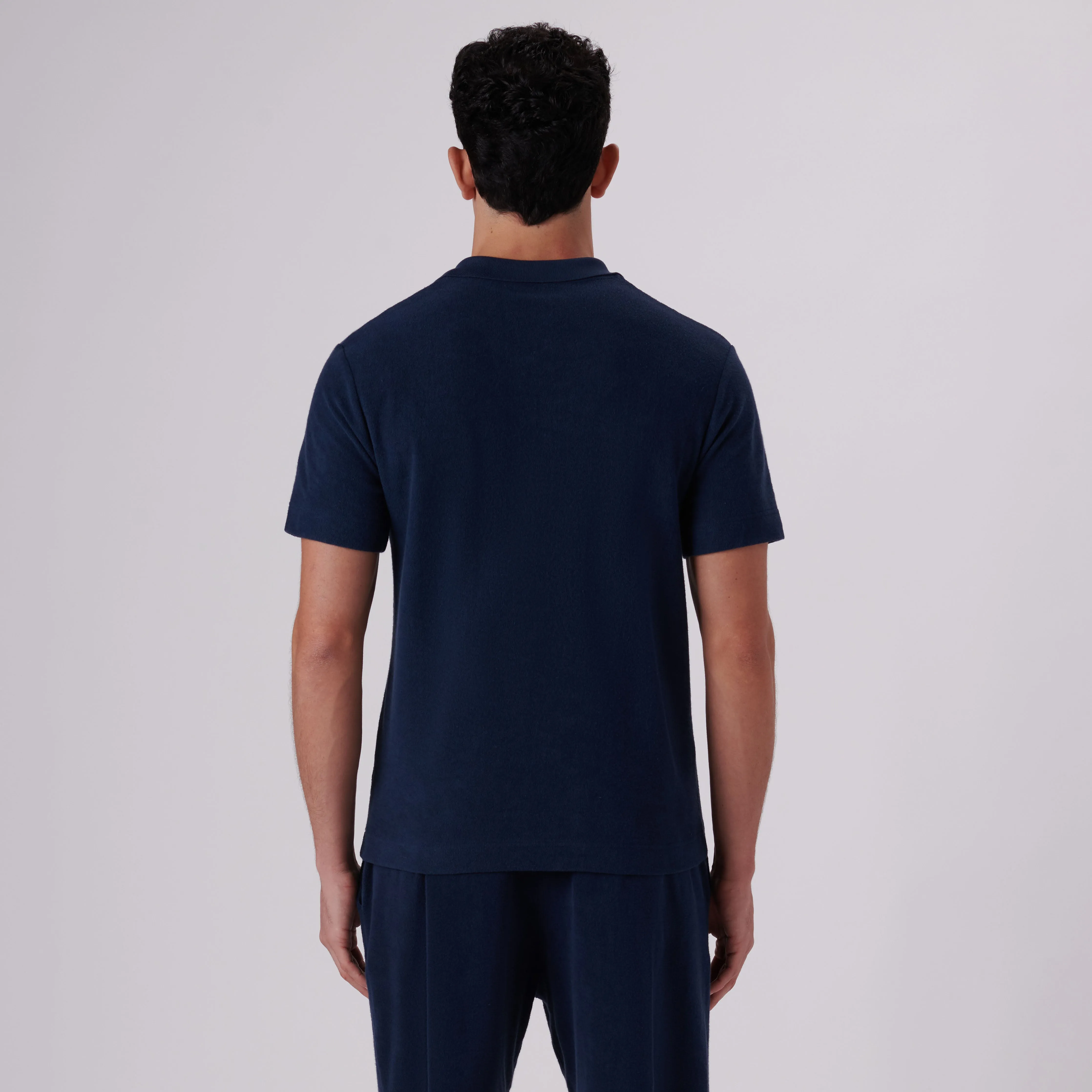 Towelling French Terry Johnny Collar Polo