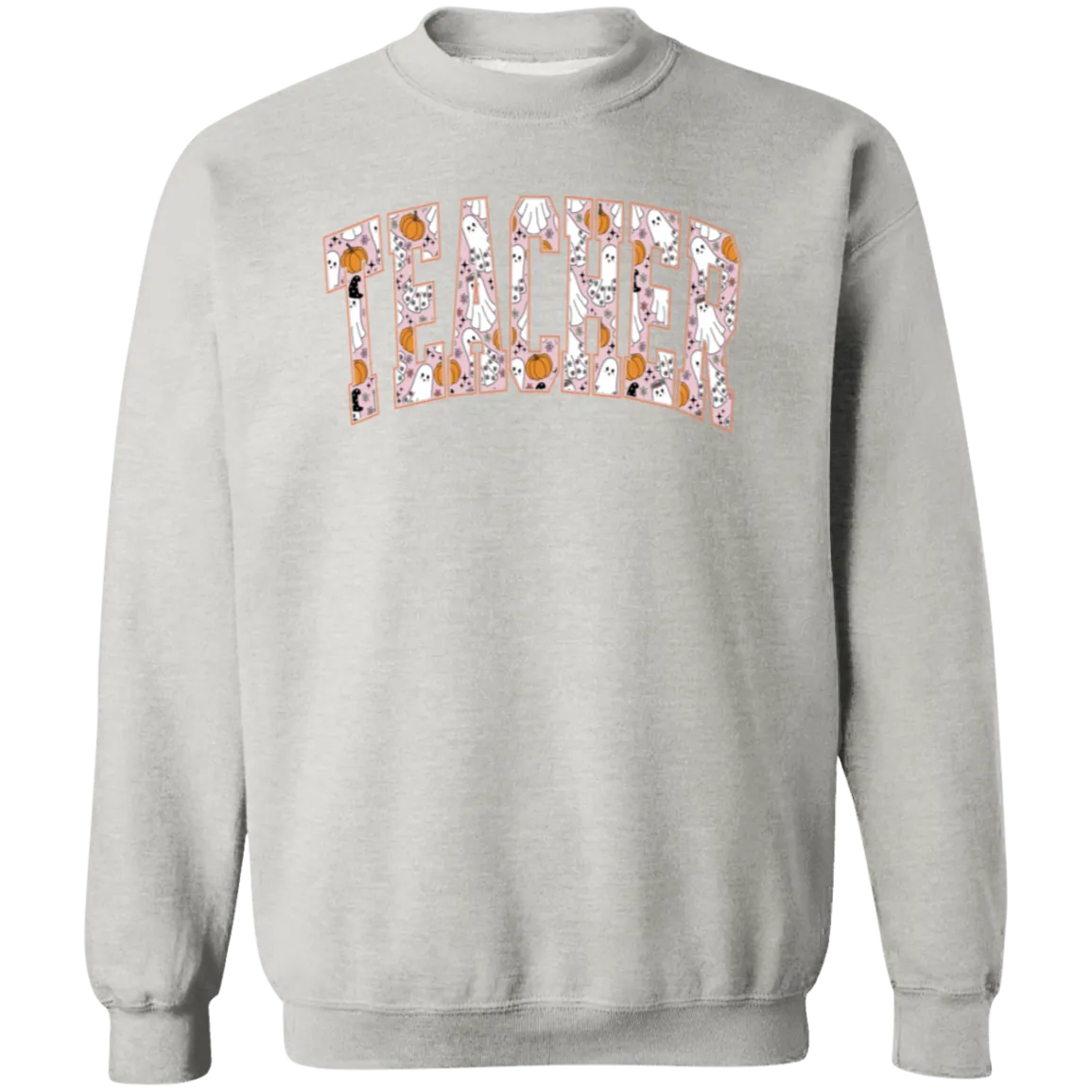 Trendy Halloween Fall Crewneck Sweatshirt – Perfect for Spooky Teachers