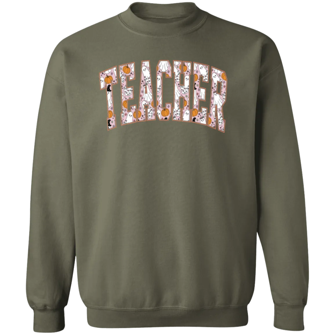 Trendy Halloween Fall Crewneck Sweatshirt – Perfect for Spooky Teachers