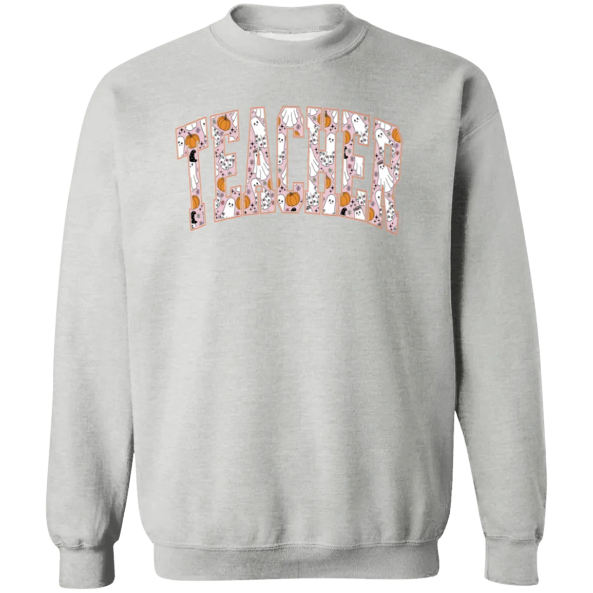 Trendy Halloween Fall Crewneck Sweatshirt – Perfect for Spooky Teachers