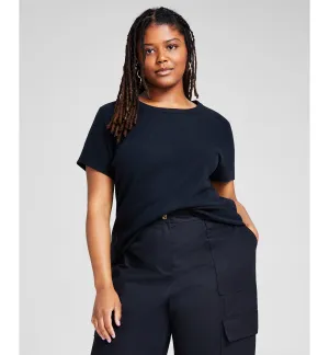 Trendy Plus Size Short-Sleeve Crewneck Tee