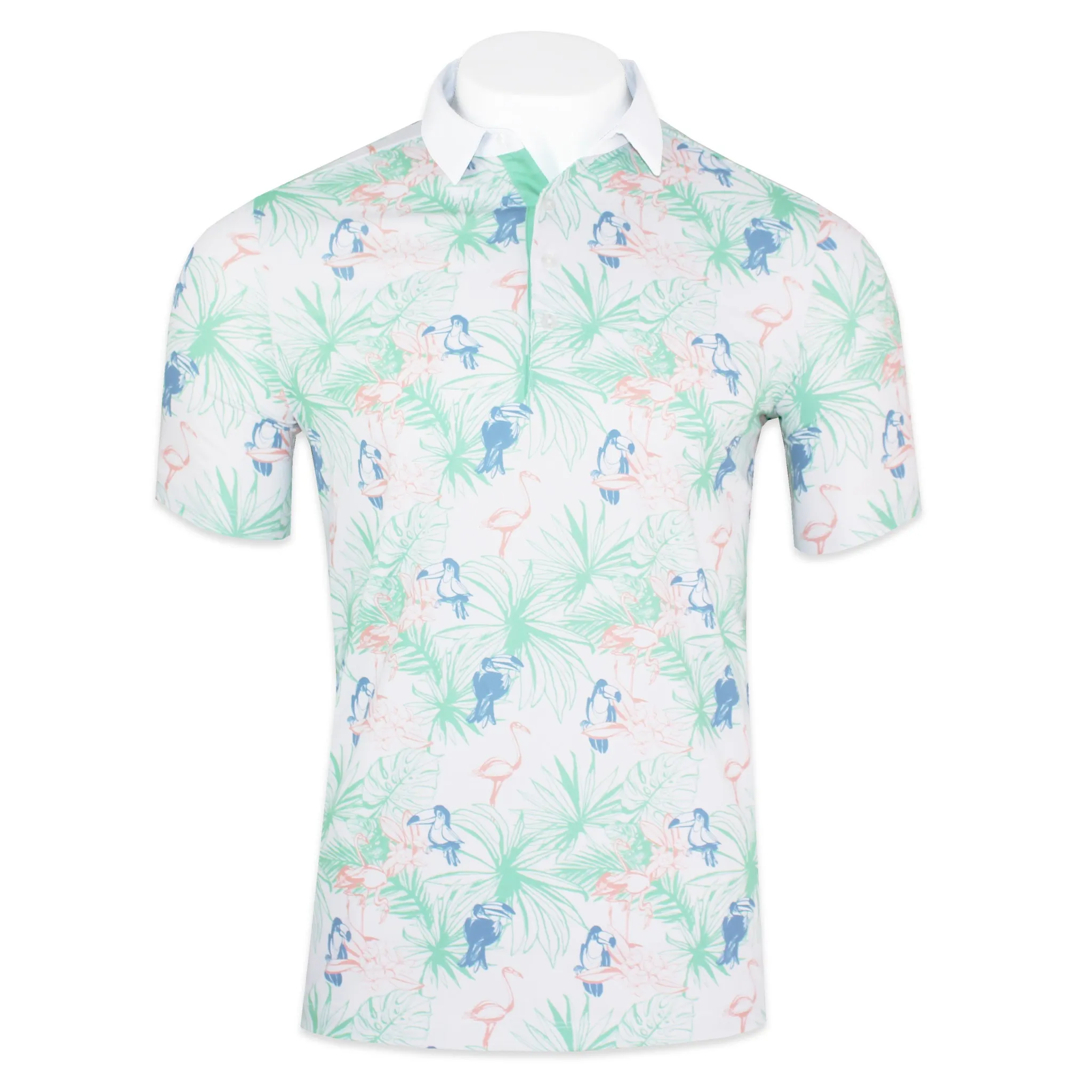 'Tropical' Four Button Golf Shirt