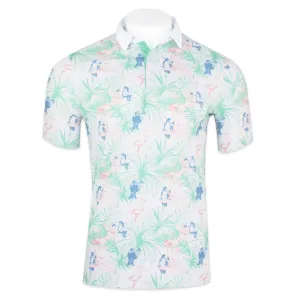 'Tropical' Four Button Golf Shirt