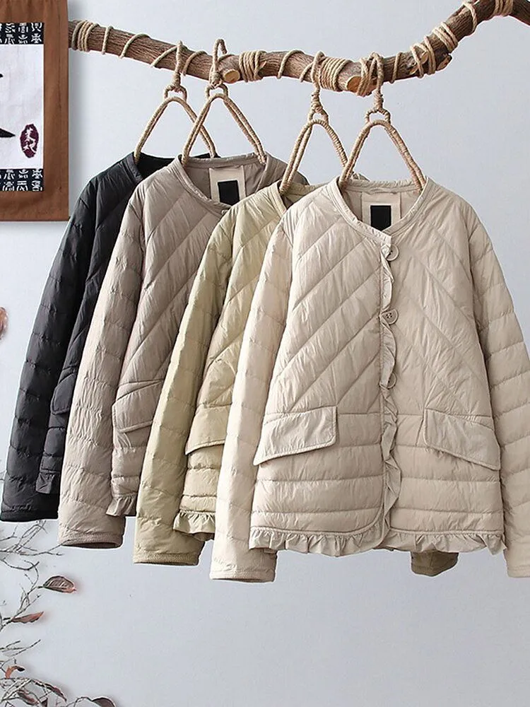 Ultra Light Thin Puffer Jacket Short Parkas