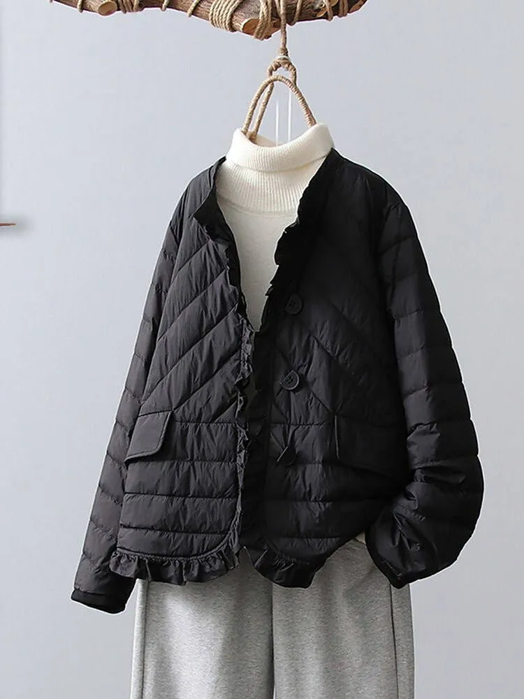Ultra Light Thin Puffer Jacket Short Parkas