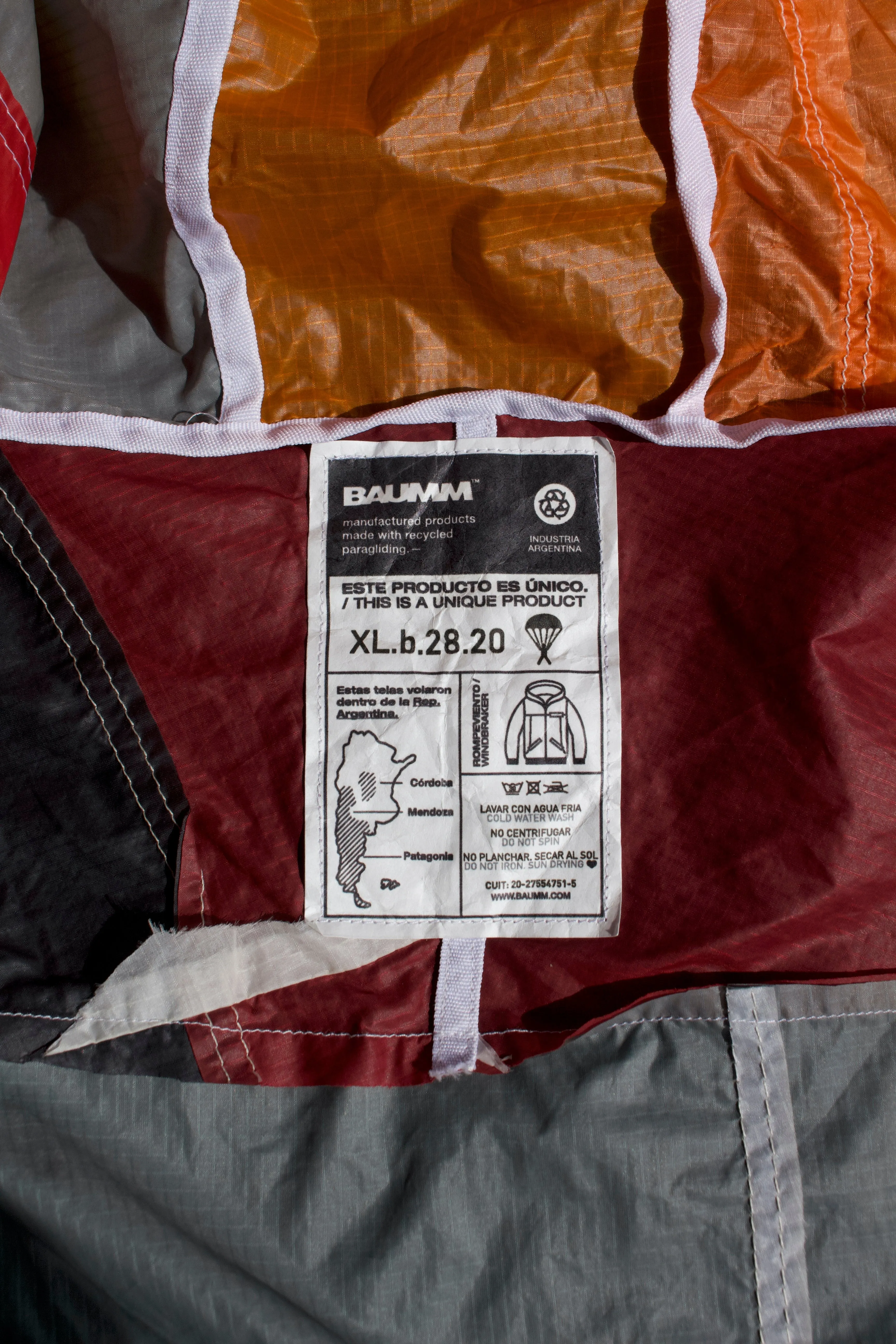 Upcycled Parachute Jacket (Extra Large - XL.b.28.20)