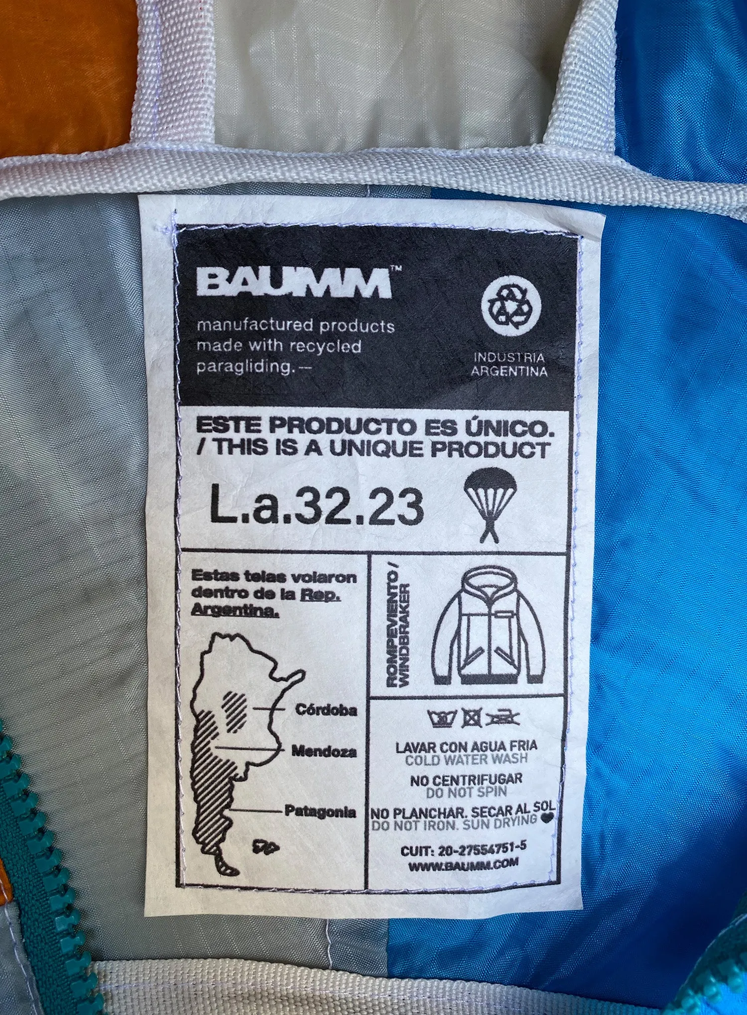 Upcycled Parachute Jacket (Large - L.a.32.23)