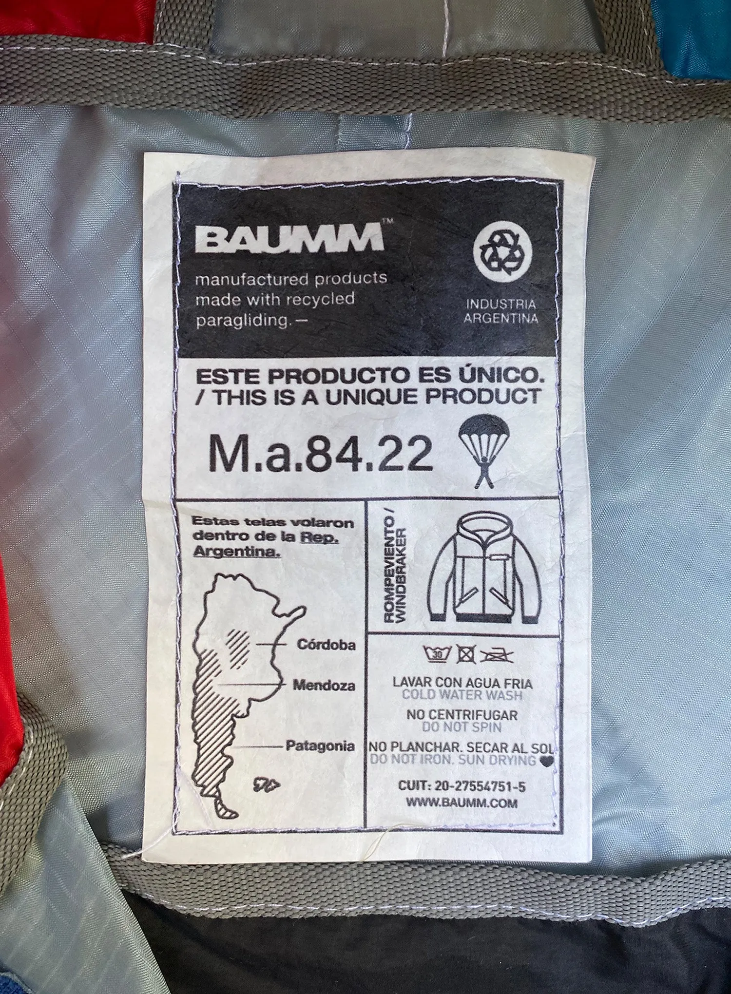 Upcycled Parachute Jacket (Medium - M.a.84.22)