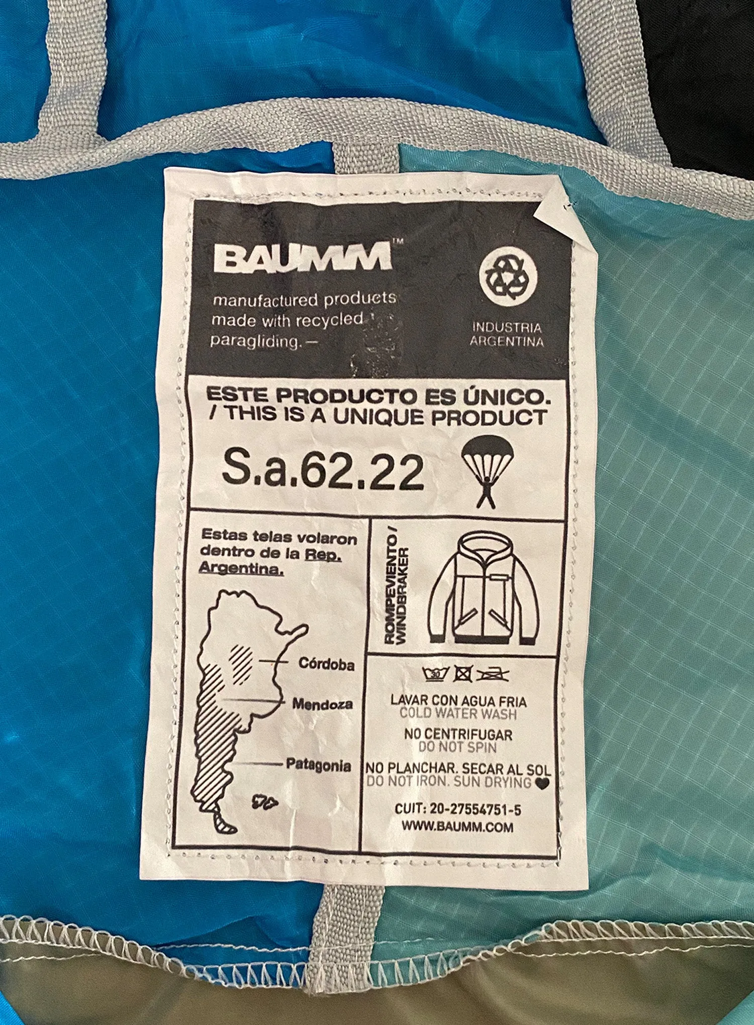 Upcycled Parachute Jacket (Small - S.62.22)