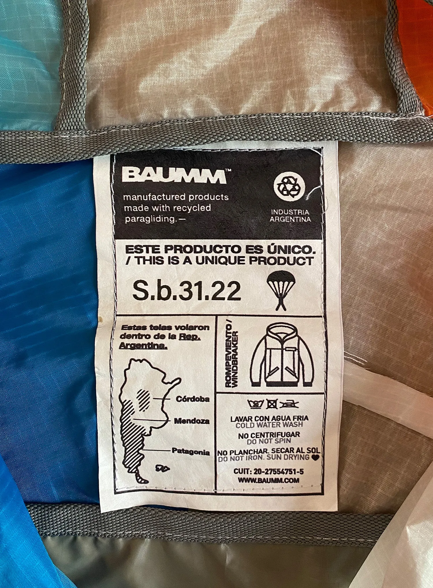 Upcycled Parachute Jacket (Small - S.b.31.22)