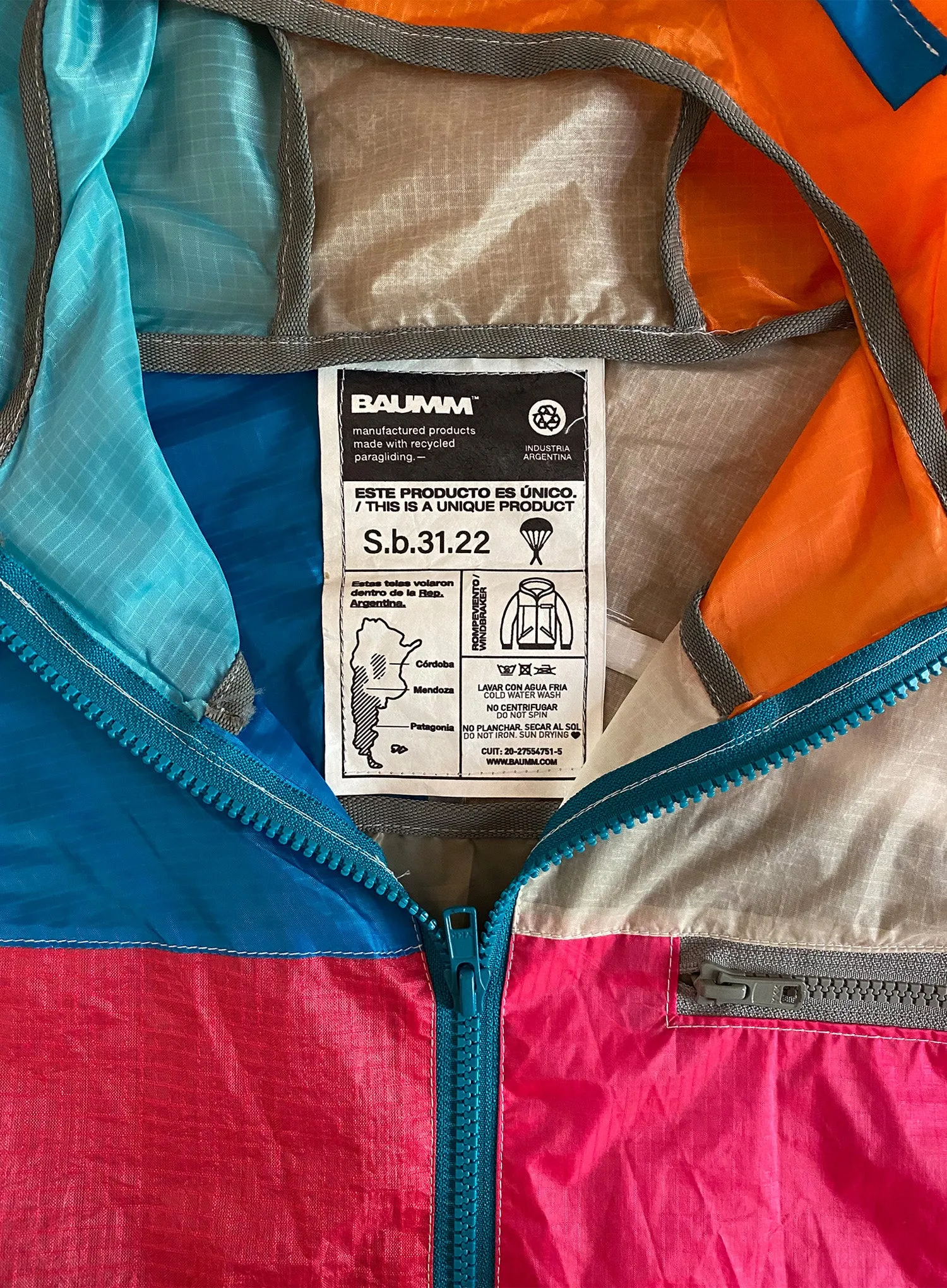 Upcycled Parachute Jacket (Small - S.b.31.22)
