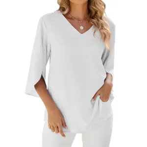 V-Neck Blouse | Split Sleeves | Lightweight and Flowy