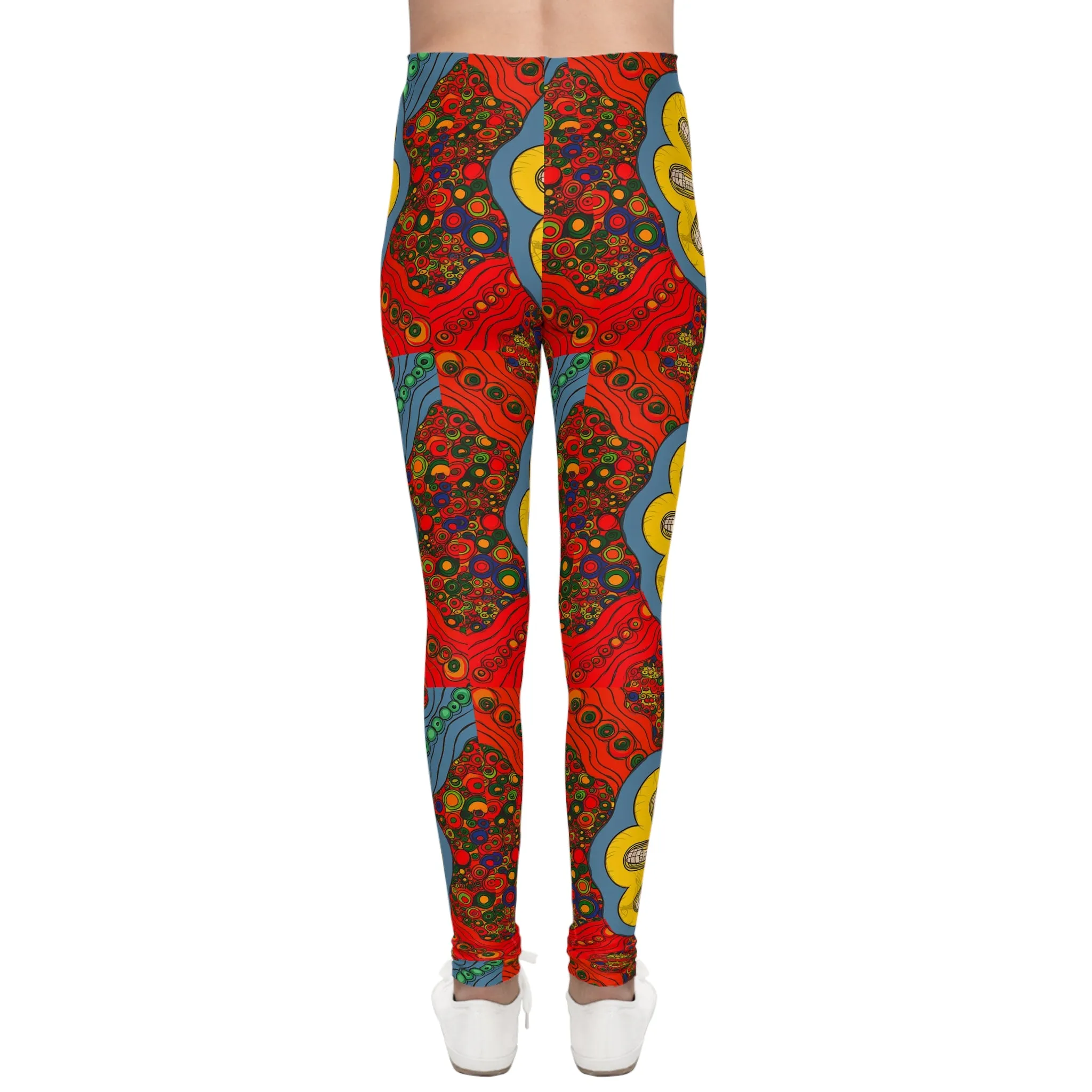 Vibrant Floral Youth Leggings | Colorful Pattern for Active Kids