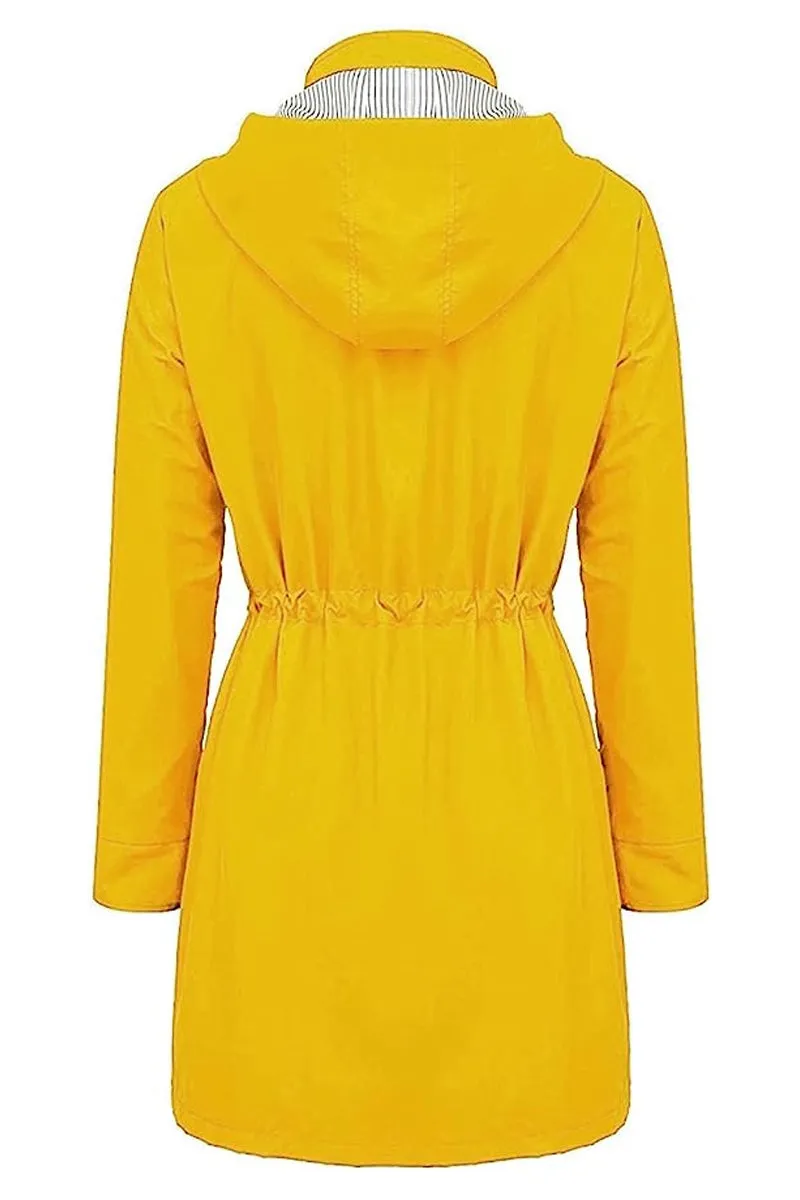 Wasserdichte gestreifte Windbreaker-Regenjacke mit Kapuze