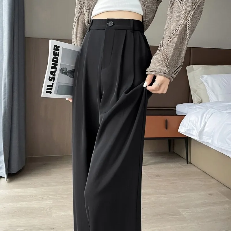 White High Waist Wide Leg Trousers