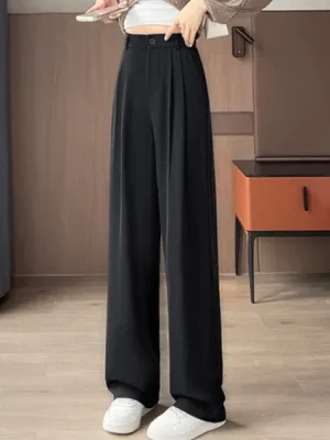 White High Waist Wide Leg Trousers