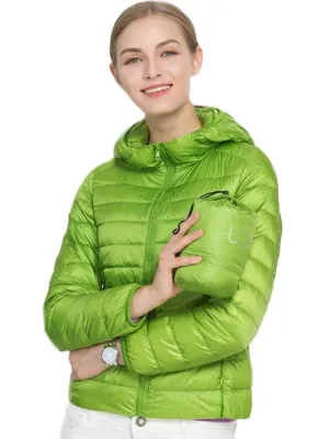 Women White Winter Portable Outwear Ultralight Jacket