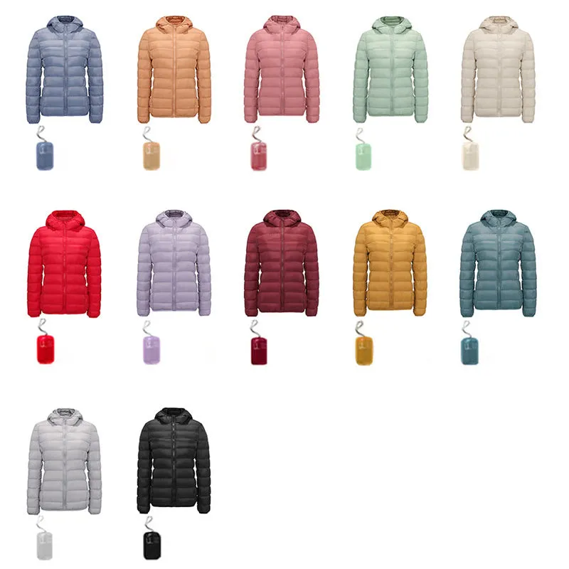 Women White Winter Portable Outwear Ultralight Jacket