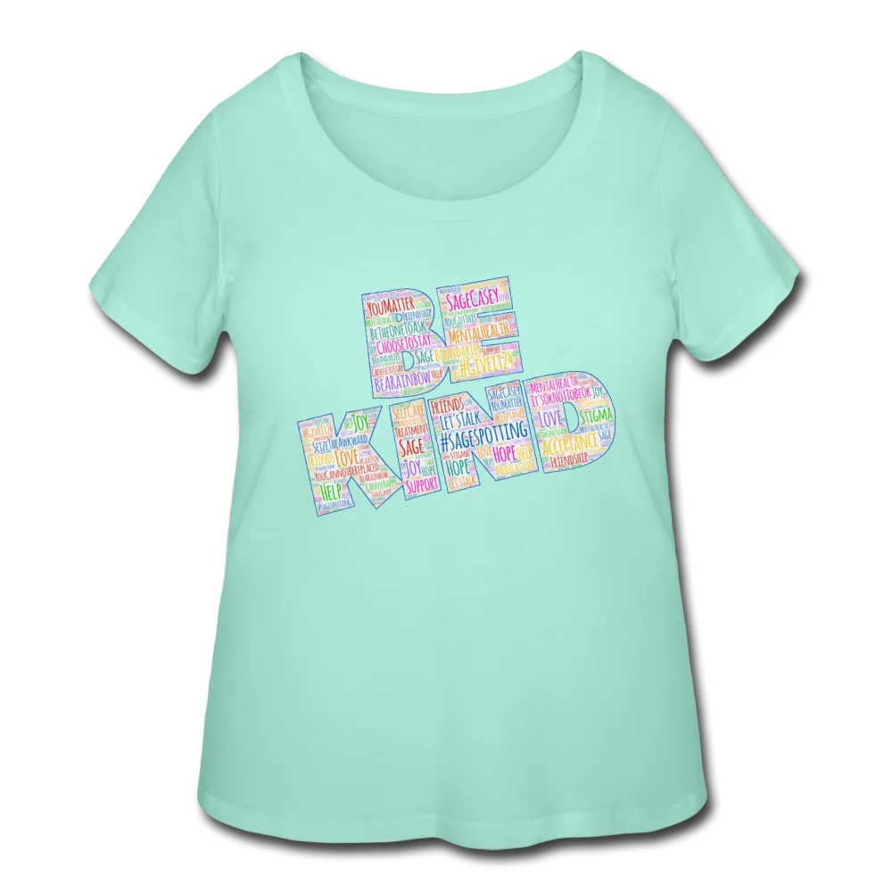 Women's Curvy T-Shirt - Be Kind WordCloud