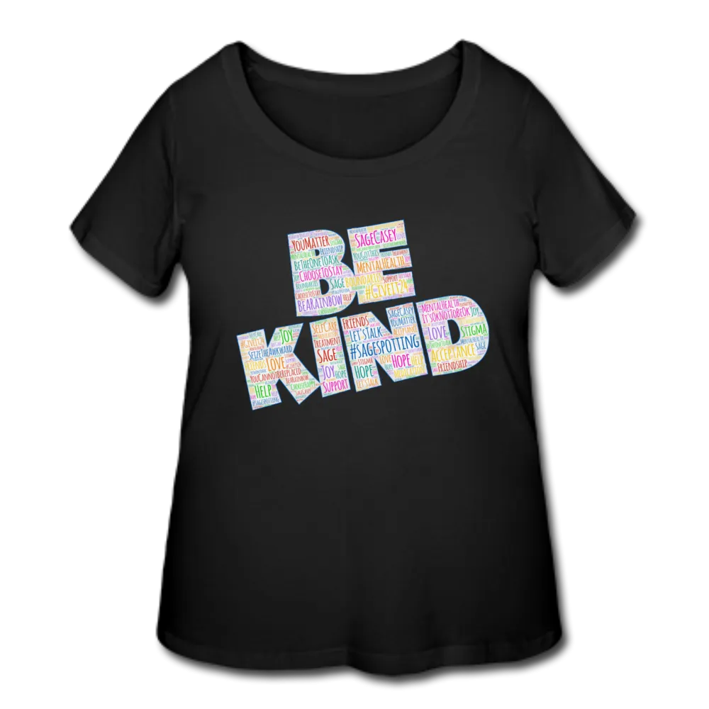 Women's Curvy T-Shirt - Be Kind WordCloud