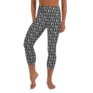 Womens JESUS Yoga Capri Leggings - Black & White INFINITY 1.0
