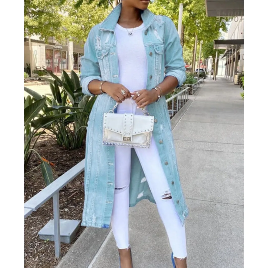 Women's Long Button Down Jacket | Summer