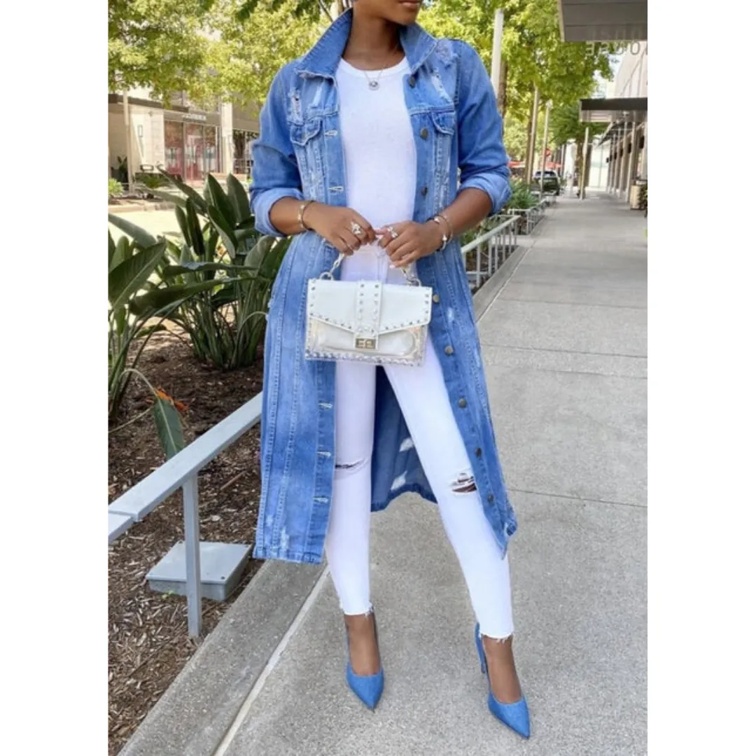 Women's Long Button Down Jacket | Summer