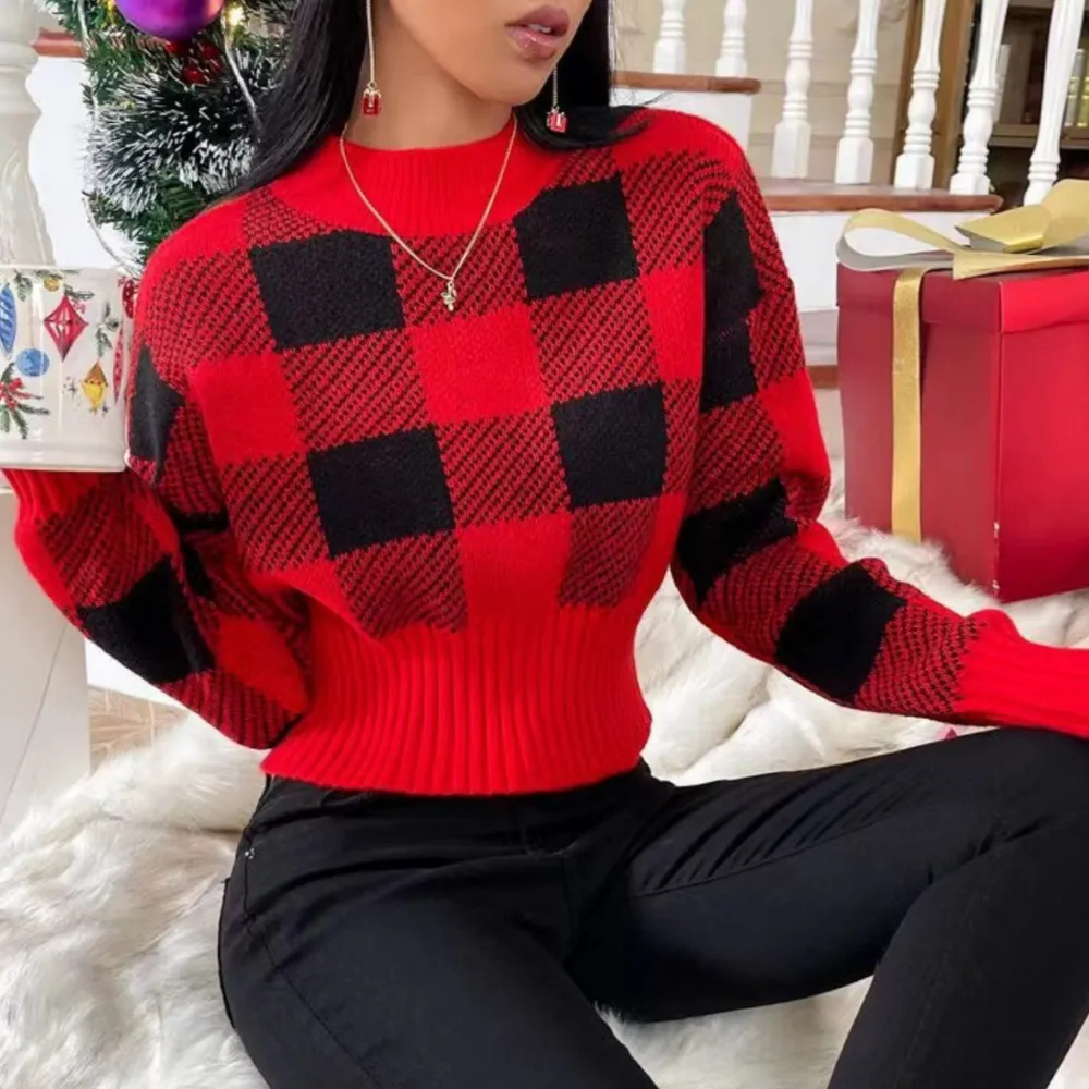 Women's stylish checked Sonya jumper