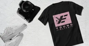 Young-Elite Pink & Black Unisex short sleeve T-shirt