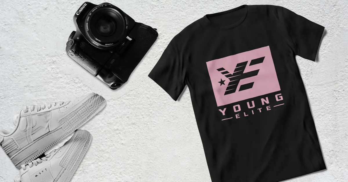 Young-Elite Pink & Black Unisex short sleeve T-shirt