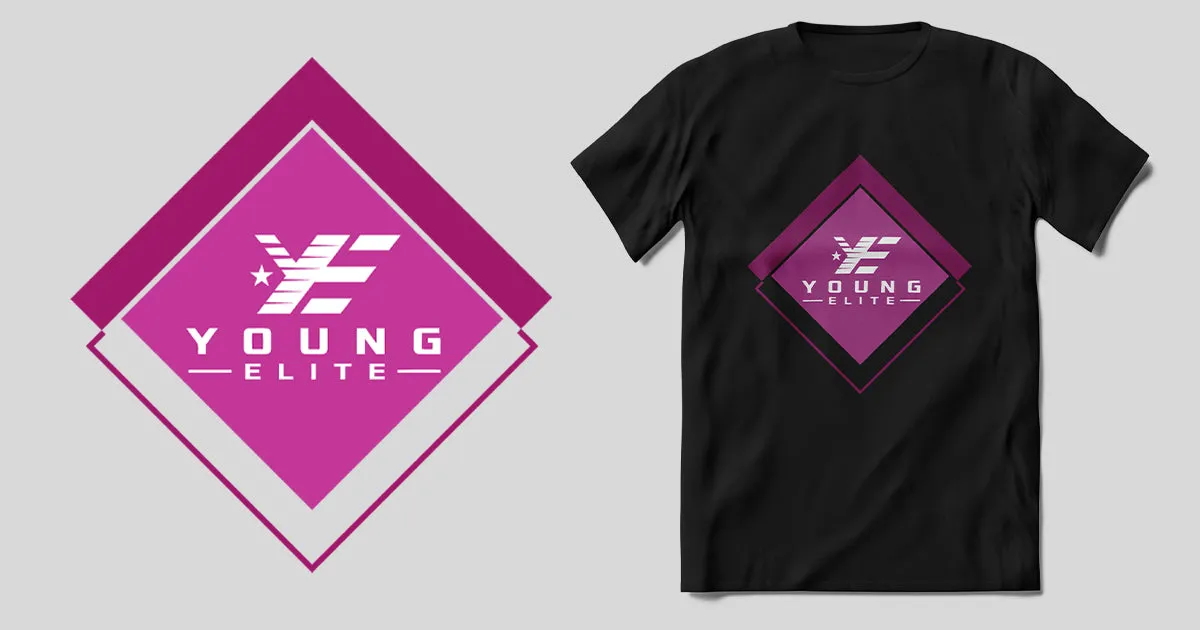Young-Elite Purple & White Male T-Shirt