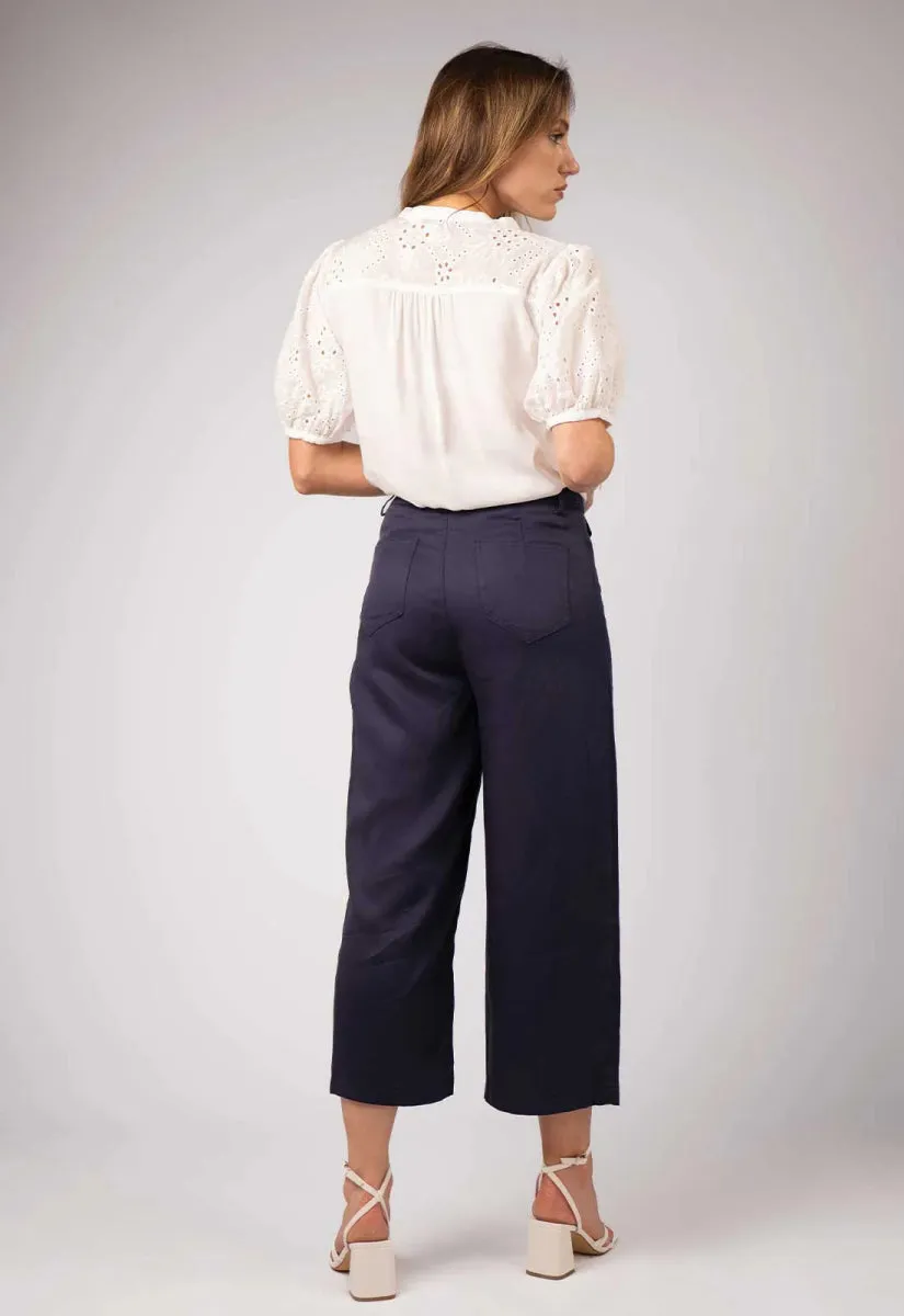 Zibi London JEM Navy Wide Trousers