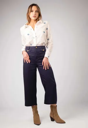 Zibi London JEM Navy Wide Trousers